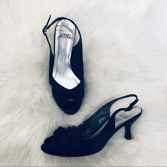 Stuart Weitzman Shoes - Stuart Weitzman Peep Toe Slingback Kitten Heels